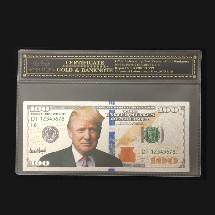 Trump $100 Banknote with COA Frame
